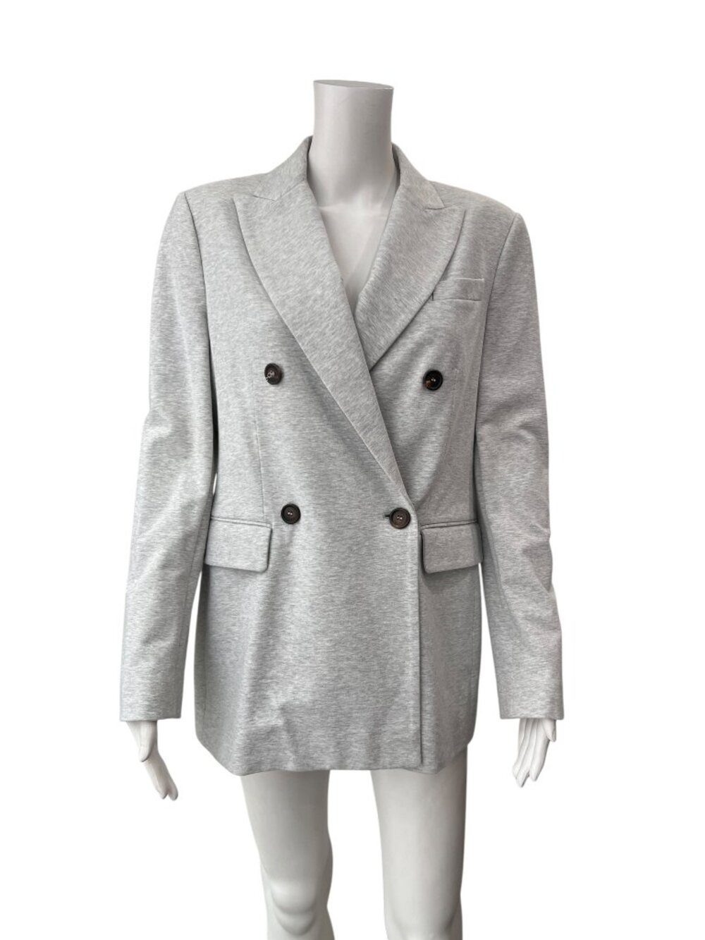 $3995 Brunello Cucinelli Gray Double Breasted Blazer Jacket size IT 42/6